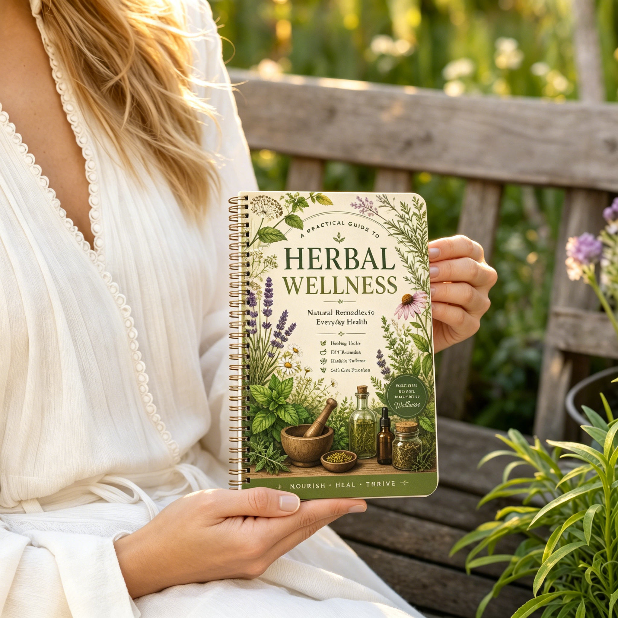 Health Wellness Notes - Herbal Remedies Journal A5 Spiral Notebook