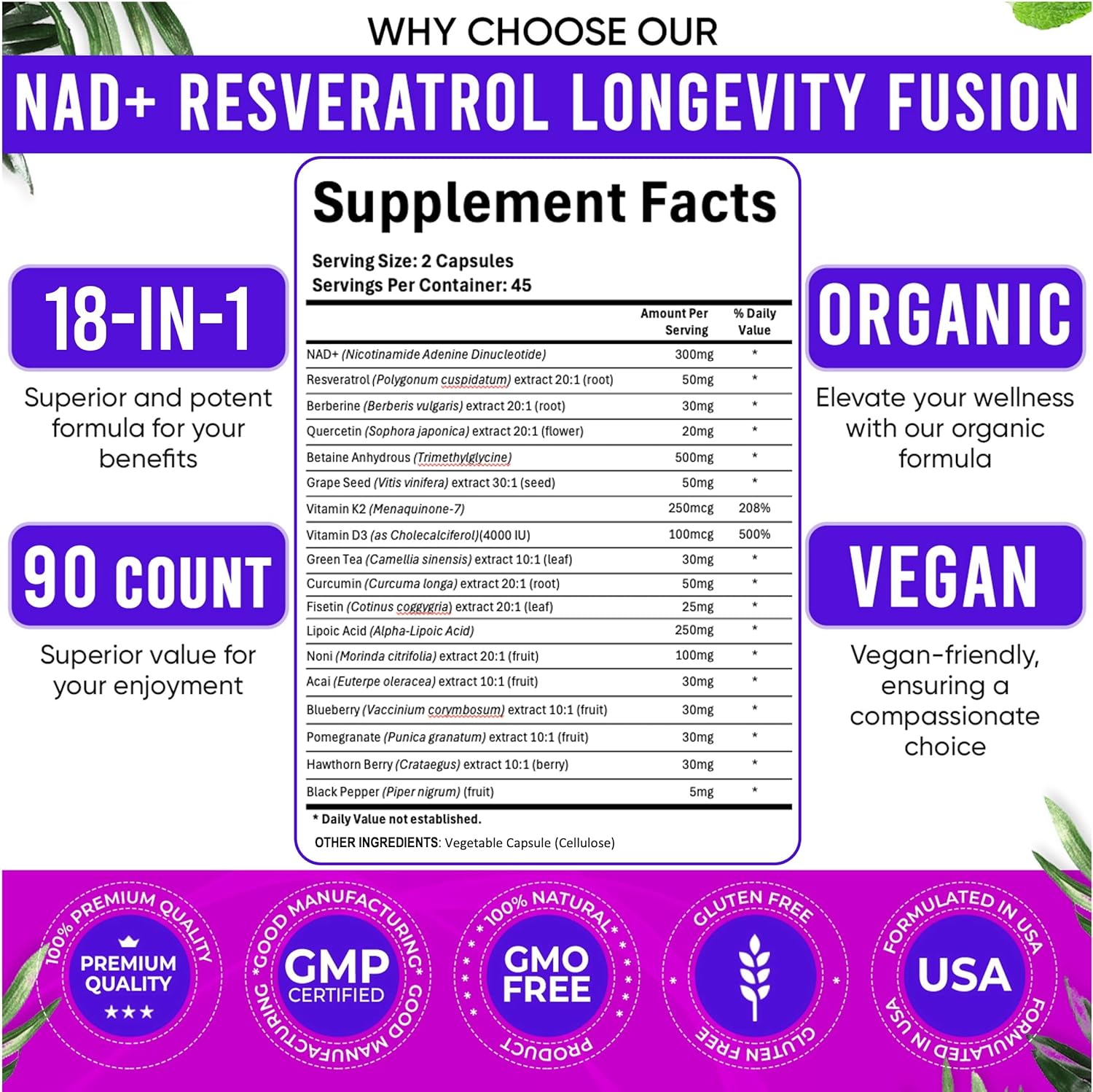 90pcs NAD Supplement - Longevi - огляд і ціна Longevity Health & Wellness Hotel Adults Only
