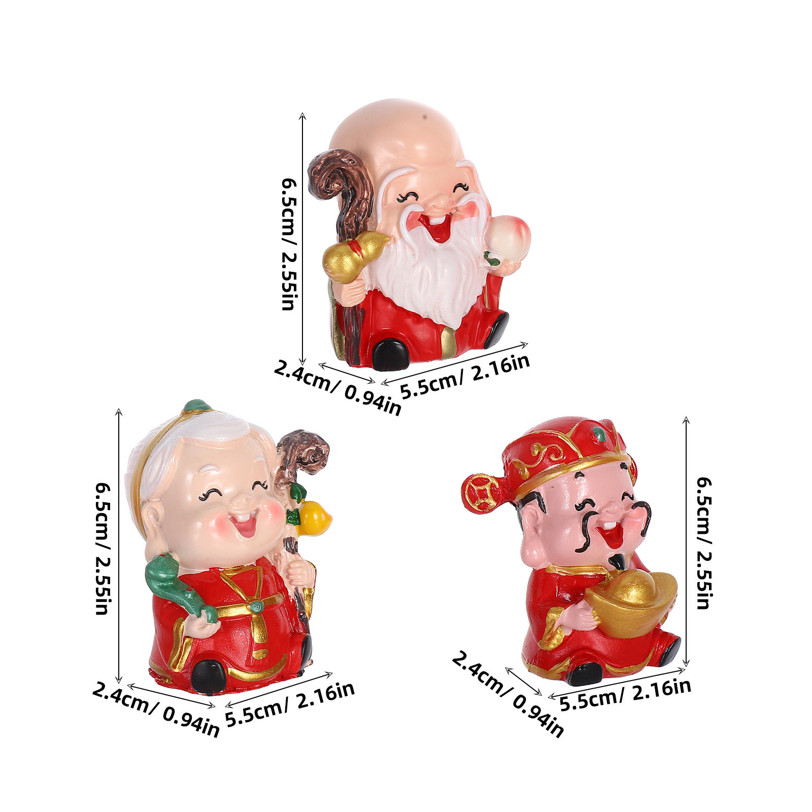 3Pcs Resin Chinese Elder Figur - огляд і ціна Longevity Health & Wellness Hotel Adults Only